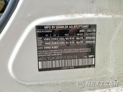 Zdjęcie 14 z 14 samochodu: 2015 MERCEDES-BENZ GLA 250 4MATIC VIN:WDCTG4GB5FJ130618 - miniatura