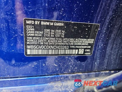 Zdjęcie 12 z 12 samochodu: 2022 BMW M8 VIN:WBSGV0C0XNCH03263 - miniatura