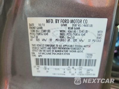 Zdjęcie 13 z 13 samochodu: 2012 FORD ESCAPE LIMITED VIN:1FMCU9E76CKB13709 - miniatura