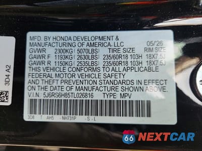 Zdjęcie 13 z 13 samochodu: 2026 HONDA CR-V SPORT-L VIN:5J6RS6H85TL026816 - miniatura