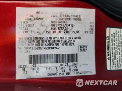 Zdjęcie 12 z 12 samochodu: 2004 FORD EXPLORER XLT VIN:1FMZU63E14ZB38942 - miniatura