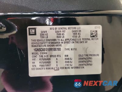 Zdjęcie 13 z 13 samochodu: 2014 CHEVROLET SUBURBAN C1500 LTZ VIN:1GNSCKE01ER106780 - miniatura