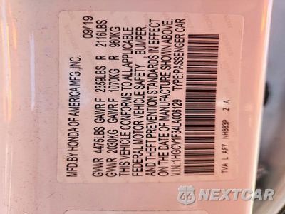 Zdjęcie 12 z 12 samochodu: 2020 HONDA ACCORD SPORT VIN:1HGCV1F34LA006129 - miniatura