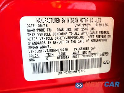 Zdjęcie 12 z 12 samochodu: 2017 INFINITI Q50 RED SPORT 400 VIN:JN1FV7AR8HM870720 - miniatura