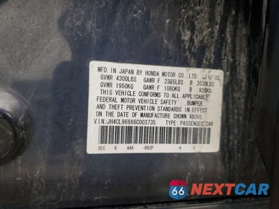 Zdjęcie 13 z 13 samochodu: 2006 ACURA TSX VIN:JH4CL969X6C003735 - miniatura