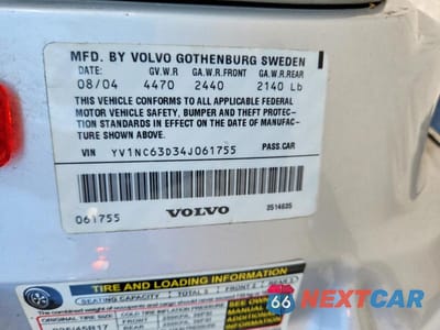 Zdjęcie 12 z 12 samochodu: 2004 VOLVO C70 LPT VIN:YV1NC63D34J061755 - miniatura
