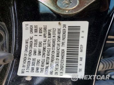 Zdjęcie 13 z 13 samochodu: 2017 HONDA CIVIC EX VIN:2HGFC1F31HH635634 - miniatura