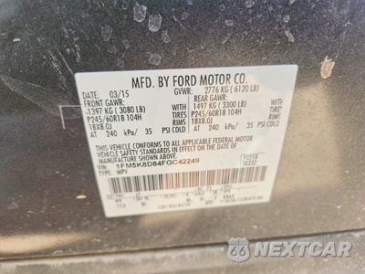 Zdjęcie 13 z 13 samochodu: 2015 FORD EXPLORER XLT VIN:1FM5K8D84FGC42249 - miniatura