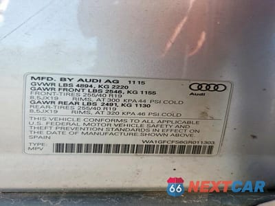 Zdjęcie 13 z 13 samochodu: 2016 AUDI Q3 PRESTIGE VIN:WA1GFCFS6GR011303 - miniatura