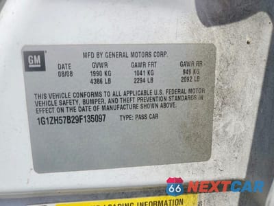 Zdjęcie 12 z 12 samochodu: 2009 CHEVROLET MALIBU 1LT VIN:1G1ZH57B29F135097 - miniatura