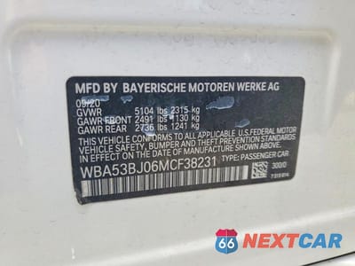Zdjęcie 12 z 12 samochodu: 2021 BMW 540 I VIN:WBA53BJ06MCF38231 - miniatura