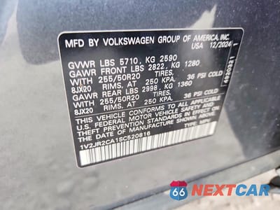 Zdjęcie 12 z 12 samochodu: 2025 VOLKSWAGEN ATLAS SE VIN:1V2JR2CA1SC520816 - miniatura