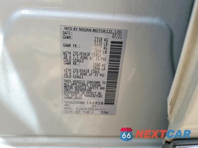 Zdjęcie 13 z 13 samochodu: 2021 NISSAN MURANO S VIN:5N1AZ2AJ6MC144858 - miniatura