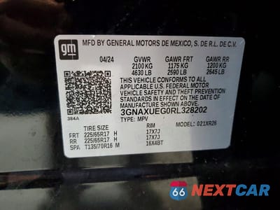 Zdjęcie 14 z 14 samochodu: 2024 CHEVROLET EQUINOX LT VIN:3GNAXUEG0RL328202 - miniatura