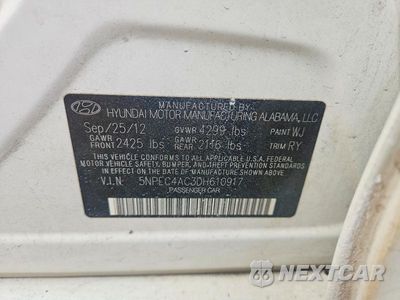 Zdjęcie 12 z 12 samochodu: 2013 HYUNDAI SONATA SE VIN:5NPEC4AC3DH610917 - miniatura