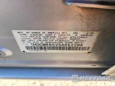 Zdjęcie 12 z 12 samochodu: 2005 HONDA ACCORD EX VIN:1HGCM66525A052286 - miniatura