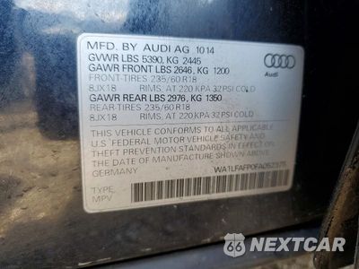 Zdjęcie 13 z 13 samochodu: 2015 AUDI Q5 PREMIUM PLUS VIN:WA1LFAFP0FA052375 - miniatura