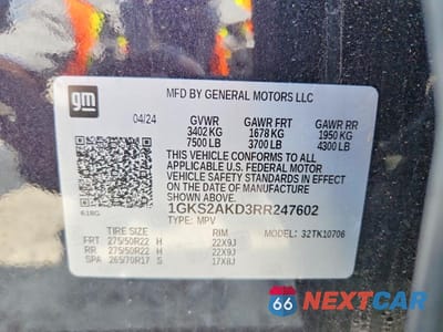 Zdjęcie 13 z 13 samochodu: 2024 GMC YUKON SLE VIN:1GKS2AKD3RR247602 - miniatura