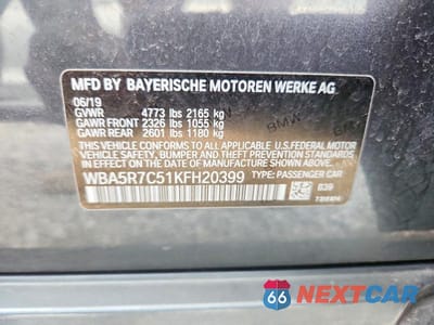 Zdjęcie 12 z 12 samochodu: 2019 BMW 330XI VIN:WBA5R7C51KFH20399 - miniatura