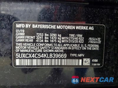 Zdjęcie 13 z 13 samochodu: 2019 BMW X7 XDRIVE50I VIN:5UXCX4C54KLB39669 - miniatura