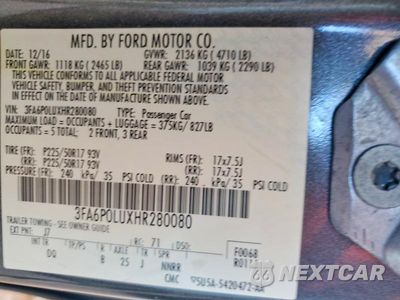 Zdjęcie 12 z 12 samochodu: 2017 FORD FUSION SE HYBRID VIN:3FA6P0LUXHR280080 - miniatura
