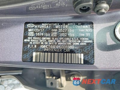 Zdjęcie 12 z 12 samochodu: 2017 HYUNDAI ACCENT VALUE EDITION VIN:KMHCT4AE4HU331380 - miniatura