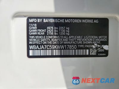 Zdjęcie 12 z 12 samochodu: 2019 BMW 530 XI VIN:WBAJA7C59KWW17850 - miniatura