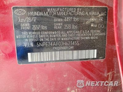 Zdjęcie 12 z 12 samochodu: 2018 HYUNDAI SONATA SE VIN:5NPE24AF0JH623455 - miniatura