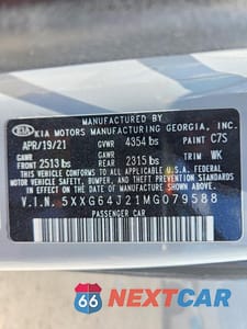Zdjęcie 13 z 13 samochodu: 2021 KIA K5 GT LINE VIN:5XXG64J21MG079588 - miniatura