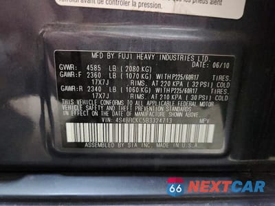 Zdjęcie 12 z 12 samochodu: 2011 SUBARU OUTBACK 2.5I LIMITED VIN:4S4BRCKC5B3324713 - miniatura