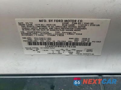 Zdjęcie 13 z 13 samochodu: 2014 FORD TAURUS LIMITED VIN:1FAHP2F89EG176556 - miniatura
