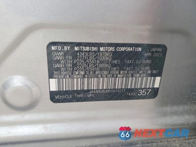 Zdjęcie 12 z 12 samochodu: 2023 MITSUBISHI OUTLANDER SPORT S/SE VIN:JA4ARUAU6PU010211 - miniatura