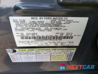Zdjęcie 13 z 13 samochodu: 2008 FORD TAURUS X EDDIE BAUER VIN:1FMDK08W38GA16728 - miniatura
