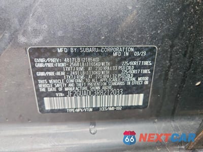 Zdjęcie 13 z 13 samochodu: 2024 SUBARU CROSSTREK PREMIUM VIN:JF2GUADC3R8212033 - miniatura