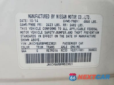 Zdjęcie 12 z 12 samochodu: 2015 INFINITI Q40 BASE VIN:JN1CV6AR8FM523821 - miniatura