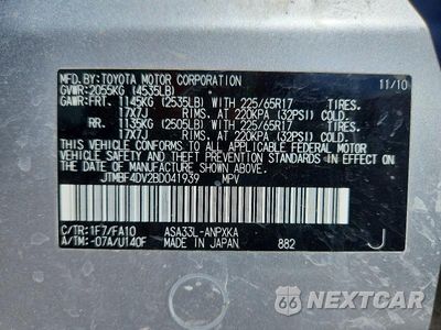 Zdjęcie 14 z 14 samochodu: 2011 TOYOTA RAV4 BASE VIN:JTMBF4DV2BD041939 - miniatura