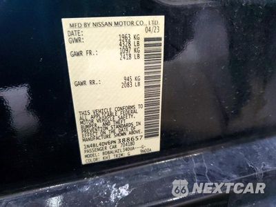Zdjęcie 12 z 12 samochodu: 2023 NISSAN ALTIMA SV VIN:1N4BL4DV6PN388657 - miniatura