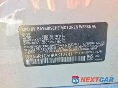 Zdjęcie 12 z 12 samochodu: 2019 BMW 330I VIN:WBA5R1C50KAK12741 - miniatura