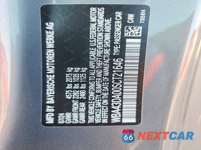Zdjęcie 13 z 13 samochodu: 2025 BMW 430I VIN:WBA43DA00SCT21646 - miniatura