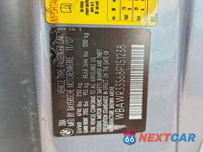 Zdjęcie 12 z 12 samochodu: 2008 BMW 328 I SULEV VIN:WBAWR33568P151238 - miniatura