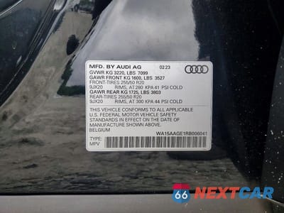 Zdjęcie 13 z 13 samochodu: 2024 AUDI Q8 E-TRON PREMIUM PLUS VIN:WA15AAGE1RB006041 - miniatura