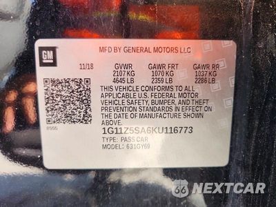 Zdjęcie 12 z 12 samochodu: 2019 CHEVROLET IMPALA LT VIN:1G11Z5SA6KU116773 - miniatura