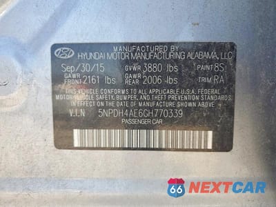 Zdjęcie 12 z 12 samochodu: 2016 HYUNDAI ELANTRA SE VIN:5NPDH4AE6GH770339 - miniatura