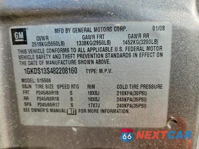 Zdjęcie 13 z 13 samochodu: 2008 GMC ENVOY VIN:1GKDS13S482208160 - miniatura