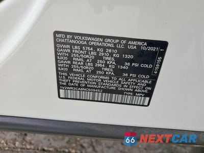 Zdjęcie 13 z 13 samochodu: 2022 VOLKSWAGEN ATLAS SE VIN:1V2WR2CA8NC509452 - miniatura