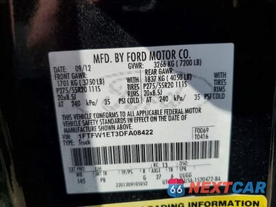 Zdjęcie 12 z 12 samochodu: 2013 FORD F150 SUPERCREW VIN:1FTFW1ET3DFA08422 - miniatura