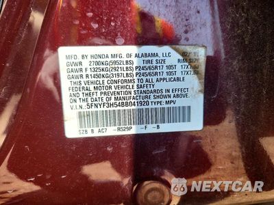 Zdjęcie 13 z 13 samochodu: 2011 HONDA PILOT EXL VIN:5FNYF3H54BB041920 - miniatura