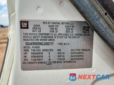 Zdjęcie 13 z 13 samochodu: 2012 BUICK ENCLAVE VIN:5GAKRDED6CJ382777 - miniatura