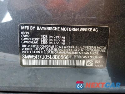 Zdjęcie 12 z 12 samochodu: 2020 BMW 330XI VIN:3MW5R7J05L8B05661 - miniatura