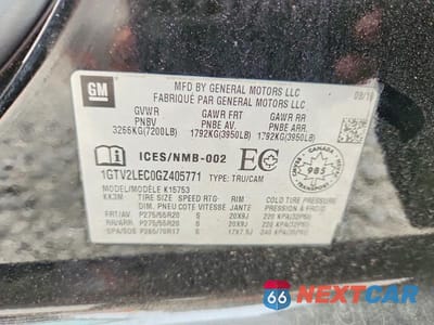 Zdjęcie 12 z 12 samochodu: 2016 GMC SIERRA K1500 VIN:1GTV2LEC0GZ405771 - miniatura